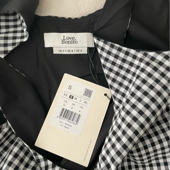 NWT Love bonito Gingham trapeze dress - Picture 2 of 5